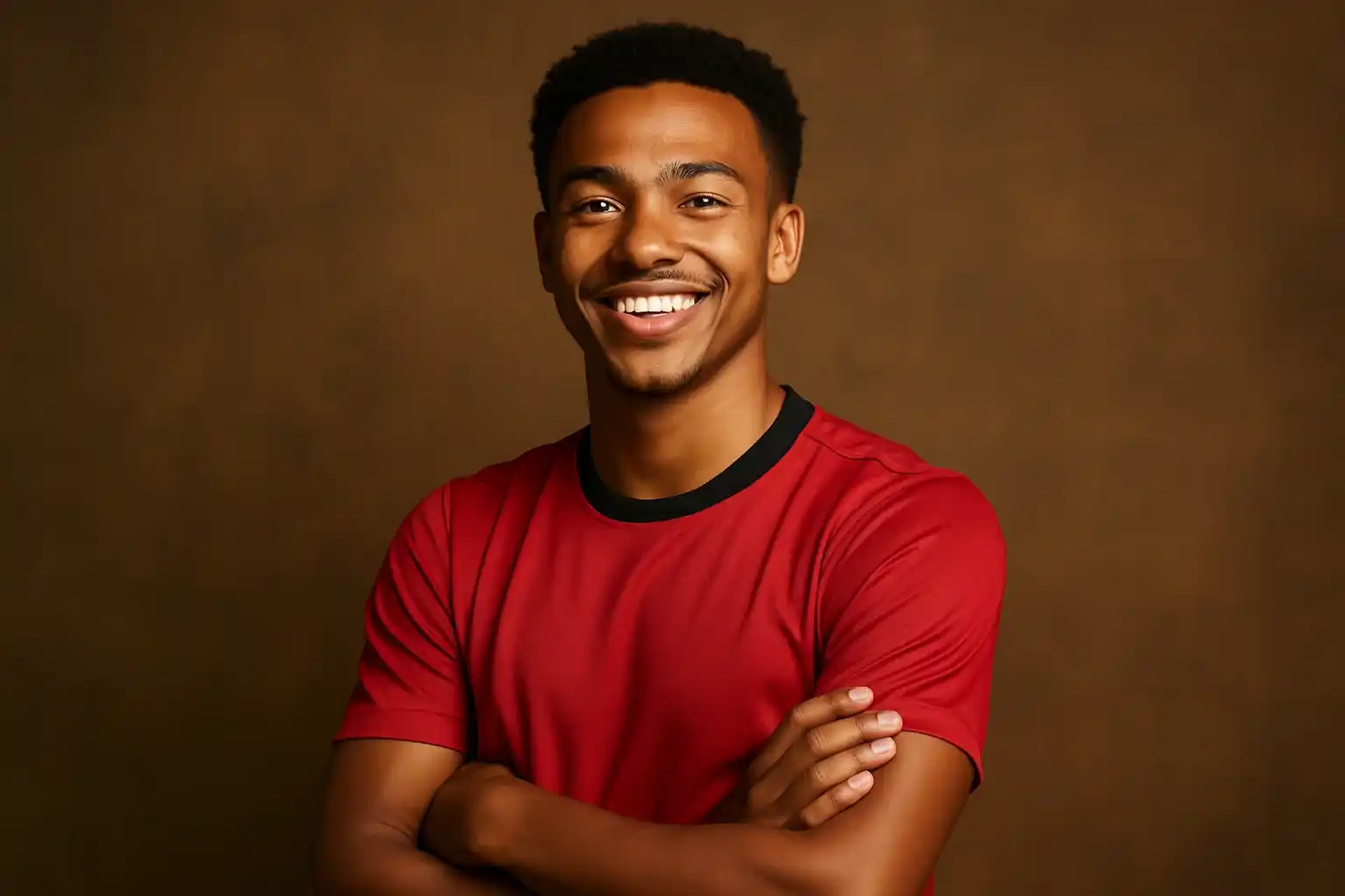 Gittens cười tự tin, sẵn sàng chinh phục giấc mơ.